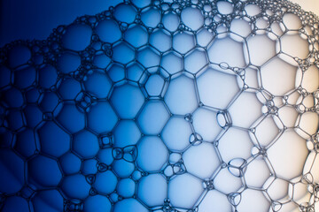 Abstract background bio technology, macro photography foam and water with gradient background....