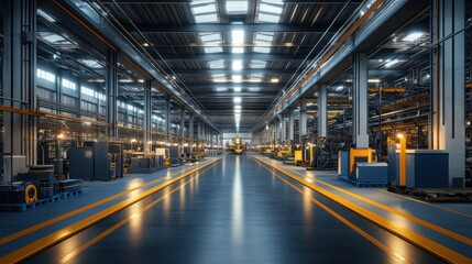 the interior of a modern factory