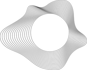 Circle liquid shapes made of lines with empty space for text