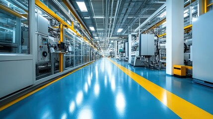 the interior of a modern factory