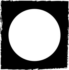 Square brush frame elements with circle border layout