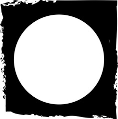 Square brush frame elements with circle border layout