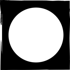 Square brush frame elements with circle border layout