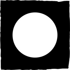 Square brush frame elements with circle border layout