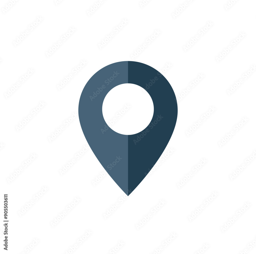 Poster gray pin for maps and navigation systems to mark current location. user interface icon design. vecto