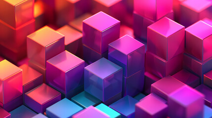 Obraz premium Abstract colorful cube illustration