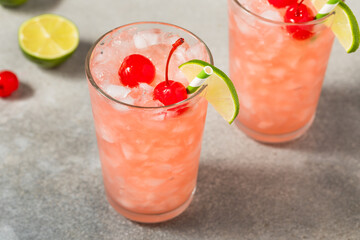 Refreshing Cold Cherry Limeade Soda