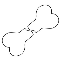 
Bone   single line art, continuous one line drawing of  Isolated outline vector art


