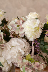 a bouquet of different flowers on the table