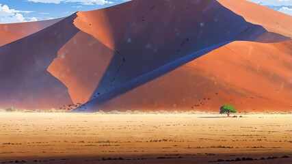 sossusvlei namibia natural wonders around the world morning view anime
