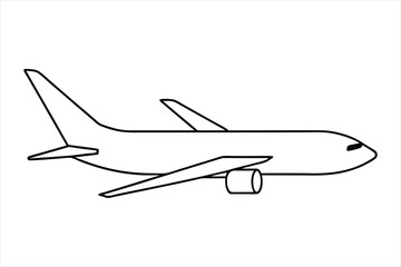 Boeing 787 Dreamliner  line art vector