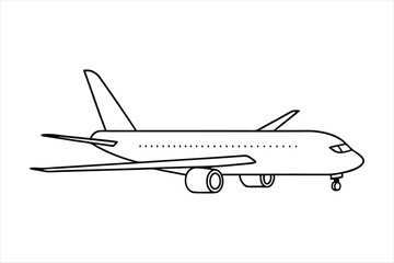 Boeing 787 Dreamliner  line art vector