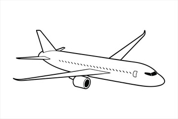 Boeing 787 Dreamliner  line art vector