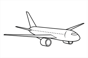 Boeing 787 Dreamliner  line art vector