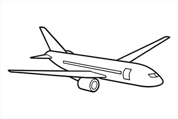 Boeing 787 Dreamliner  line art vector