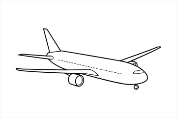 Boeing 787 Dreamliner  line art vector