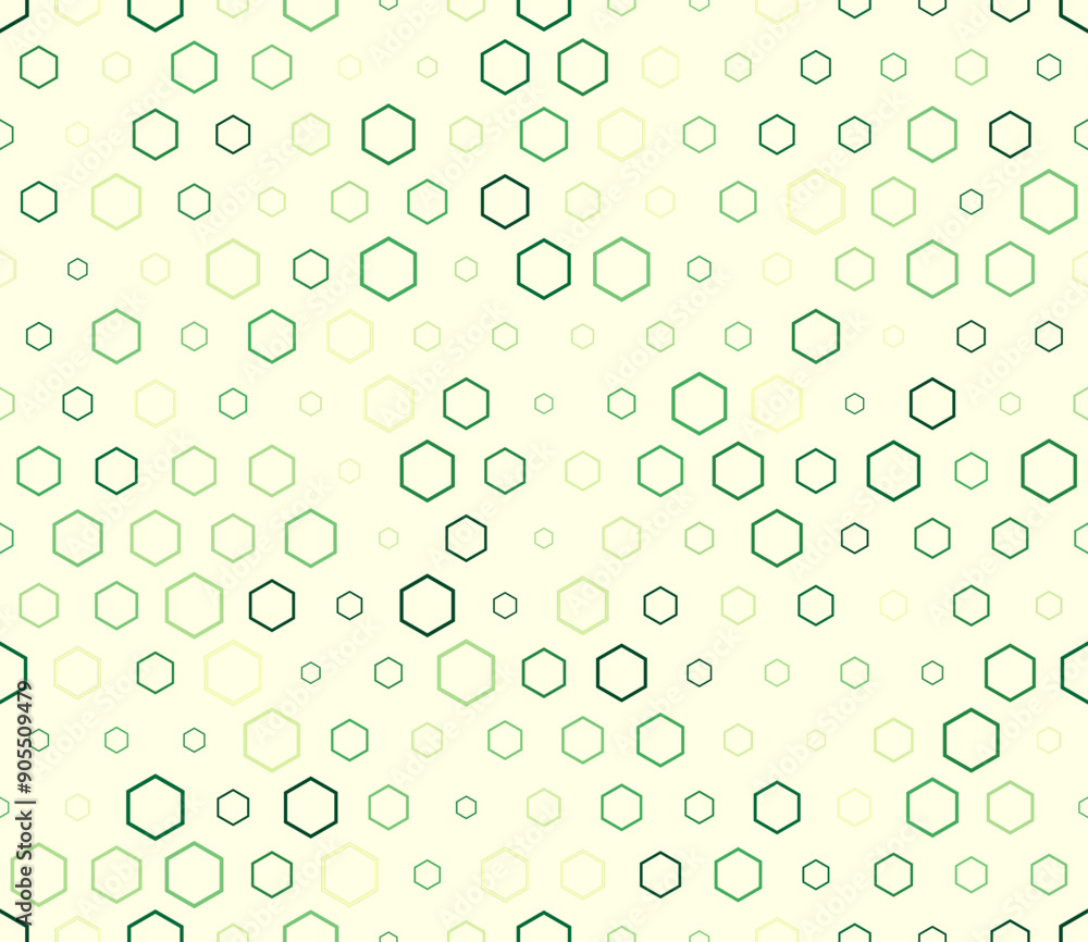 Poster tileable hexagon pattern. multicolored geometric elements of varied size. hexagon stacked mosaic bac