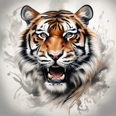 Obraz premium white tiger head