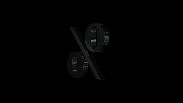 3d rendered percent sign %, Percent Sign Symbol concept