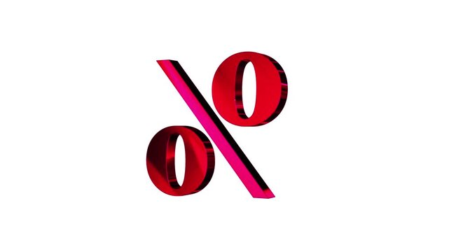 3d rendered percent sign %, Percent Sign Symbol concept