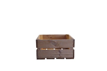 Image of an empty wooden box on a white background.