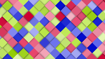 Vibrant geometric pattern with colorful diamond shapes, perfect for modern designs and backgrounds.