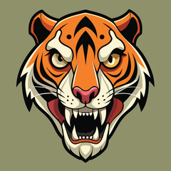 Fototapeta premium Tiger skull vector