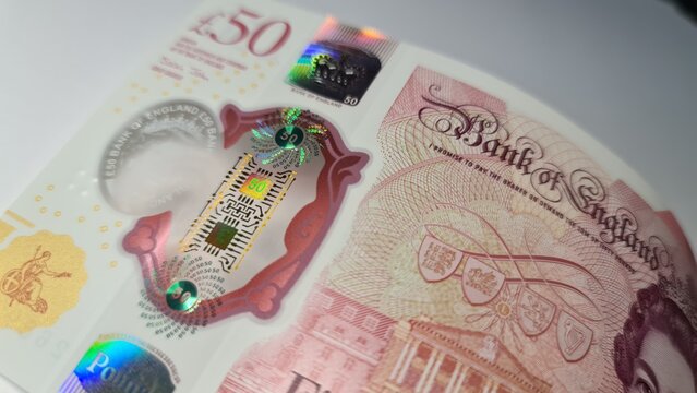 Currency &pound;50 note Banknote 
