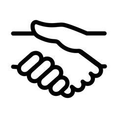 Shake hand icon in thin line style vector illustration graphic design