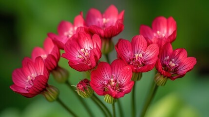 Vibrant crimson valerian flowers, scientifically known as Centranthus ruber.