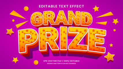 Fototapeta premium Grand prize promotion 3d editable text effect