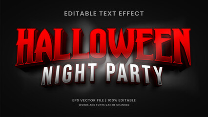 Halloween night party 3d editable text effect