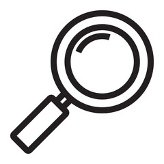 magnifying glass line icon.