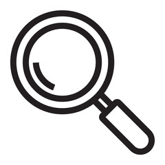 magnifying glass line icon.