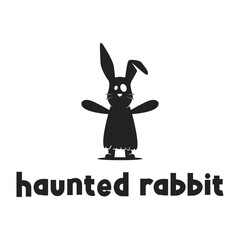 haunted rabbit minimalist logo design