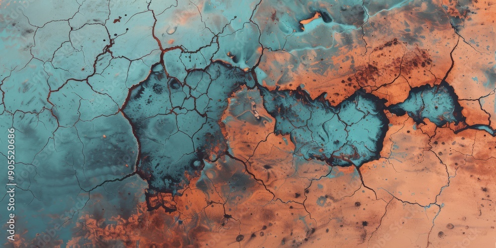 Poster a stunning visual of abstract textures that highlight the contrasts between aquatic and terrestrial 