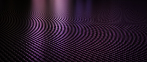 Purple carbon fiber background reflecting light beams