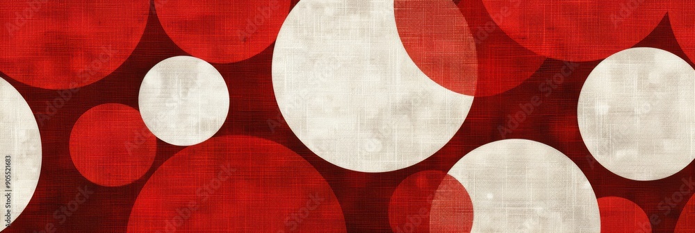 Poster this stylish abstract pattern features an intricate arrangement of red and white circles, ideal for 