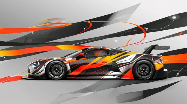 Car wrap design Graphic abstract stripe racing background designs for vehicle, rally, race, adventure and car racing livery 1