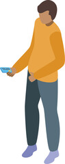 Fototapeta premium Young man is making an online payment using his credit card