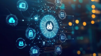 Obraz premium Digital interface displaying progress in various ventures funded by diverse financial sources, symbolizing innovation