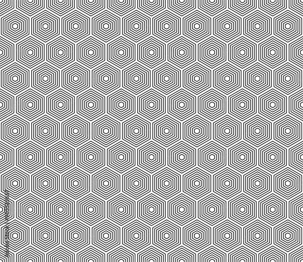 Poster minimal geometric background. stacked hexagons mosaic pattern. hexagonal shapes. seamless tileable v