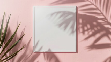 Obraz premium White blank square frame for mock up and display products with pastel colors