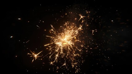 Sparkler glowing against dark backdrop