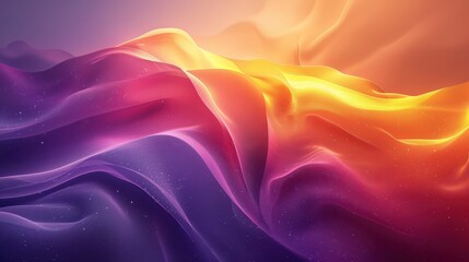 Obraz premium Colorful abstract wave patterns blending purple, orange, and yellow hues, creating a vibrant and dynamic visual experience.