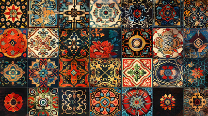 Intricate Oriental Patterns: An Exquisite Display of Timeless Geometries and Floral Motifs Reflecting Eastern Cultural Heritage