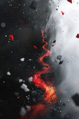 Energetic Swirling Abstract Design with Futuristic Colors on Dark Background