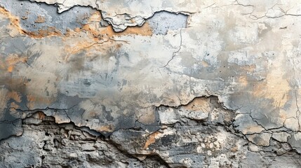 Obraz premium Textured wall with peeling paint, revealing layers of decay. Perfect for backgrounds or artistic projects.