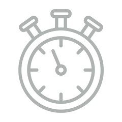 Stopwatch Vector Line Grey Icon Design