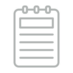 Notepad Vector Line Grey Icon Design